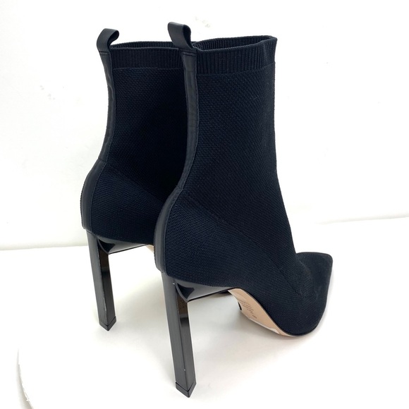 SCHUTZ Ammie Skinny Knit Socks Ankle Heel Boot in Black Size 9.5 - Picture 4 of 10